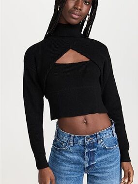 ASTR The Label Taissa Sweater Cut-Out Turtleneck Sweater Matching Set